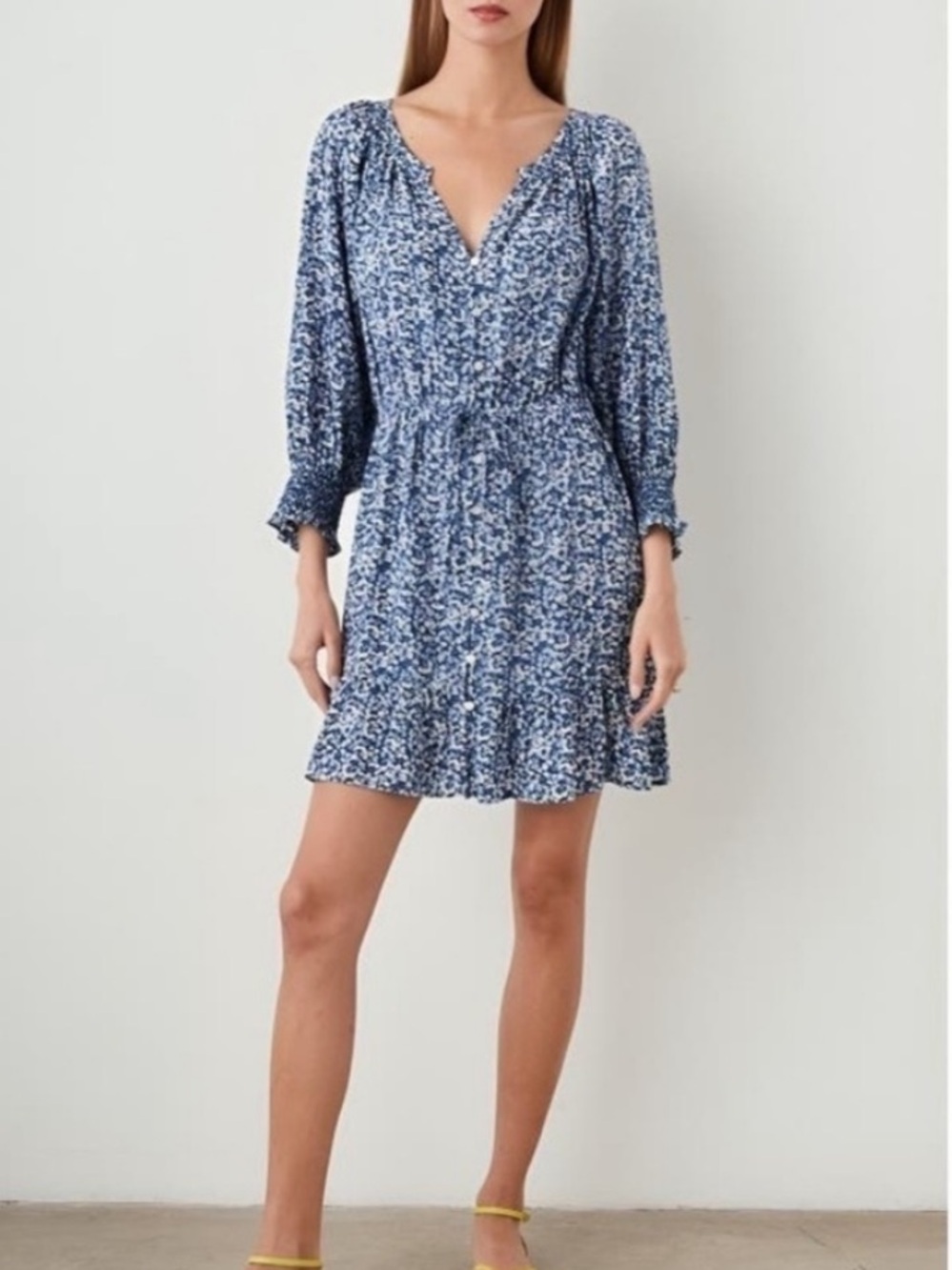 Rails Blue and White Floral Print Dress